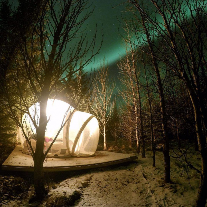 hotel, a 5-million-star hotel can see the aurora borealis just by lying in the room