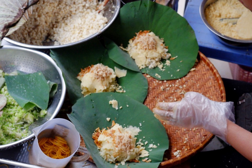hanoi cuisine, hanoi specialties, rice sticky rice, street food, rice sticky rice – a rustic sticky rice dish that packs the taste of the fields of ha thanh land