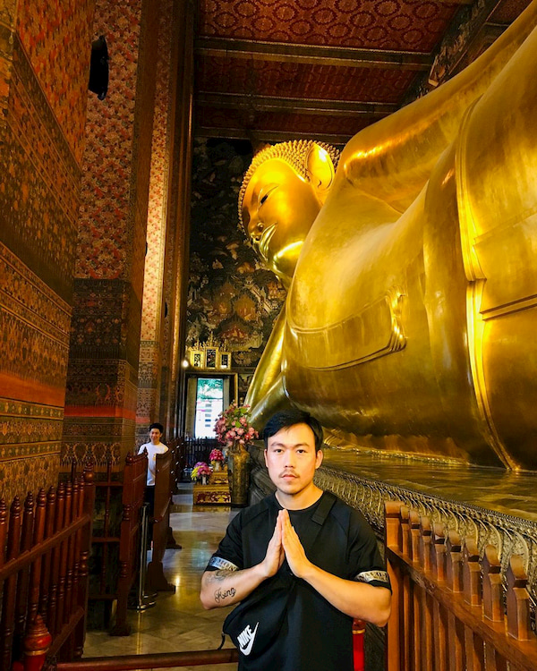 chùa wat pho với tượng phật nằm nổi tiếng thái lan