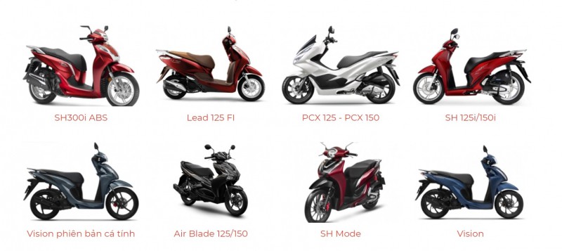 4 đại lý xe máy, honda uy tín và bán đúng giá nhất ở an giang