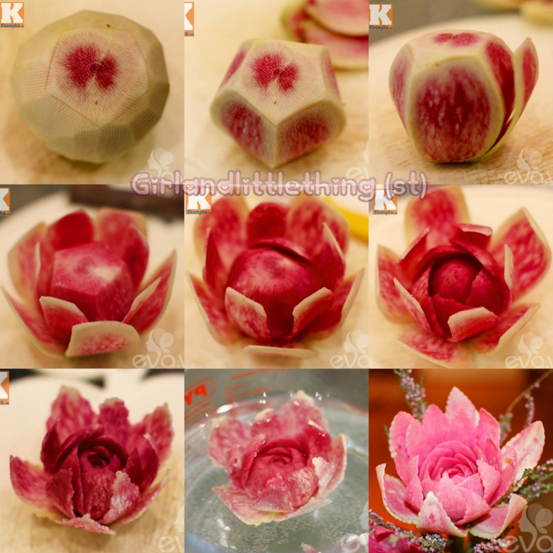 18 cách tỉa hoa trang trí từ rau củ đẹp nhất