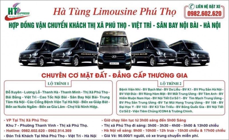7 Nhà xe uy tín, chất lượng nhất chạy tuyến Hà Nội - Phú Thọ