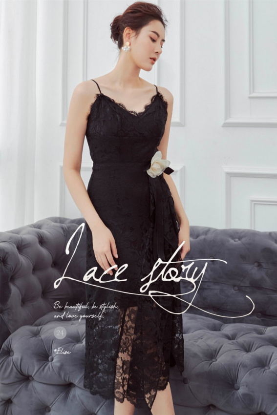 Đầm lụa trắng hoa đen cổ xoắn thiết kế Elise FS2201177DISIPB - Đầm, váy nữ  | ThờiTrangNữ.vn