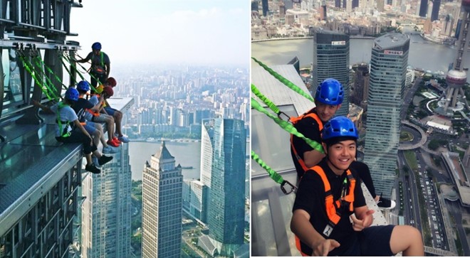 Thót tim với lối đi không lan can cao nhất thế giới ở Thượng Hải