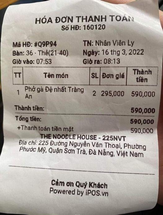 Tranh cãi tô phở giá 300k ở Đà Nẵng: Nhà hàng lên tiếng