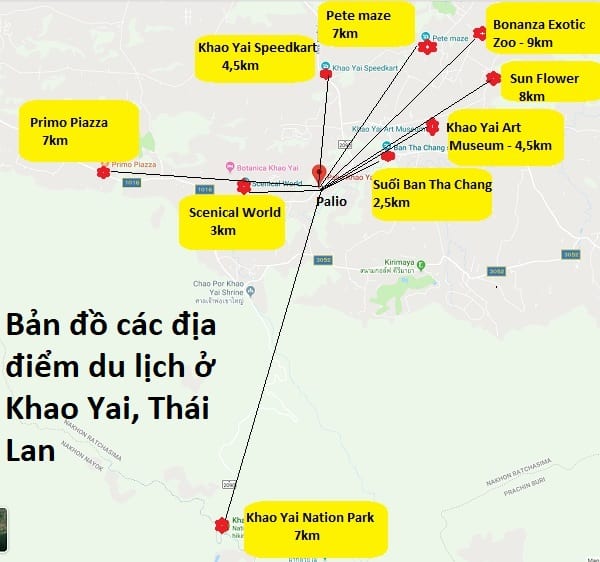 Bản đồ các điểm du lịch Thái Lan 2022 do az tổng hợp