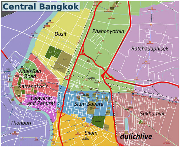 du lịch bangkok, bản đồ du lịch bangkok thái lan mới nhất siêu đầy đủ