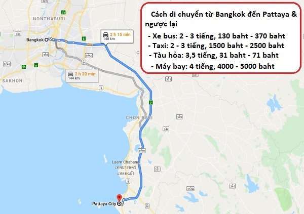 4 cách đi từ Bangkok đến Pattaya và ngược lại kèm chi phí