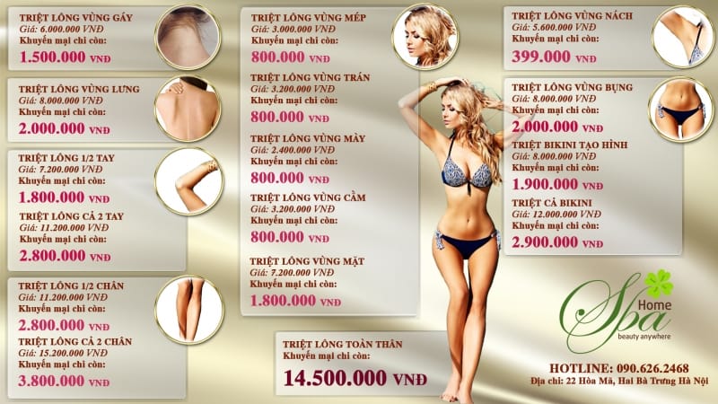 Top 8 spa có dịch vụ triệt lông chất lượng nhất Hà Nội