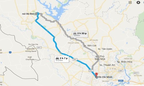 Đường đi từ Tp. Hồ Chí Minh đến núi Bà Đen Tây Ninh như thế nào?