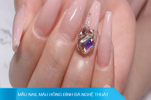 những mẫu nail màu hồng đẹp