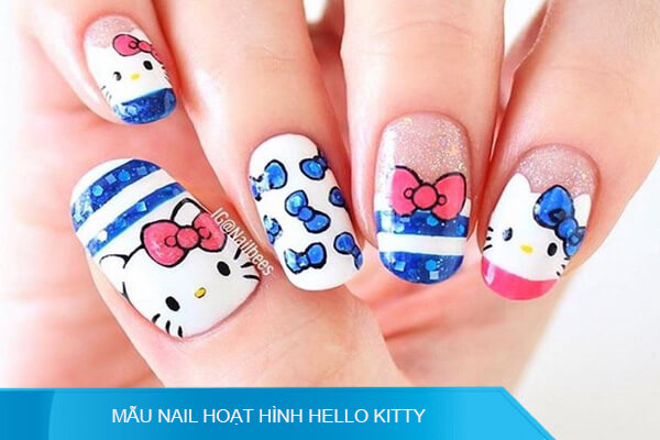 Paint the nails | 캐릭터네일 | nail vẽ hoạt hình Doraemon bằng gel - YouTube