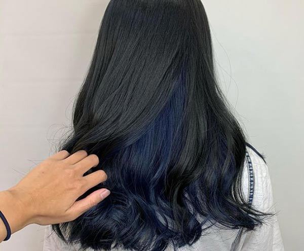 20 mẫu tóc highlight xanh dương, xanh khói, xanh rêu