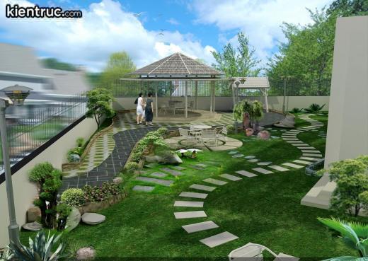 thiết kế sân vườn, trang trí sân vườn, sân vườn hợp phong thủy, những mẫu thiết kế sân vườn hợp phong thủy mang lại nhiều tài lộc vượng khí
