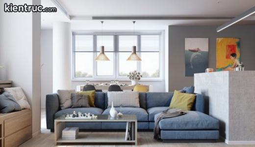 Mẫu thiết kế nội thất chung cư hiện đại hoàn hảo cho không gian sống của gia đình trẻ