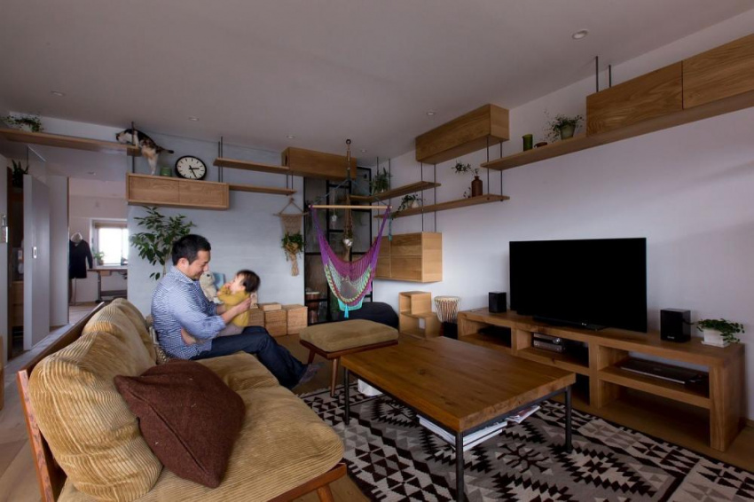 , căn hộ 85m2 có thiết kế đơn giản, thân thiện dành cho gia đình trẻ ở nhật