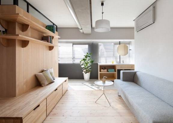 , phong cách nội thất tối giản trong căn hộ kiểu nhật