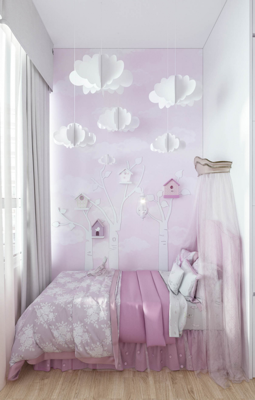 , muôn kiểu phối tông màu hồng dịu ngọt cho phòng ngủ bé gái