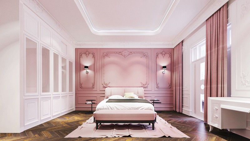 , làm ấm phòng ngủ mùa đông với sắc hồng pastel dịu ngọt