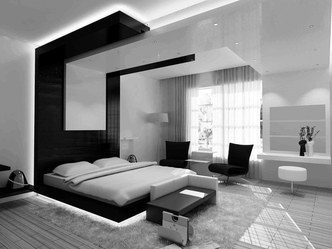 , nội thất màu đen - trắng huyền bí trong căn hộ hiện đại
