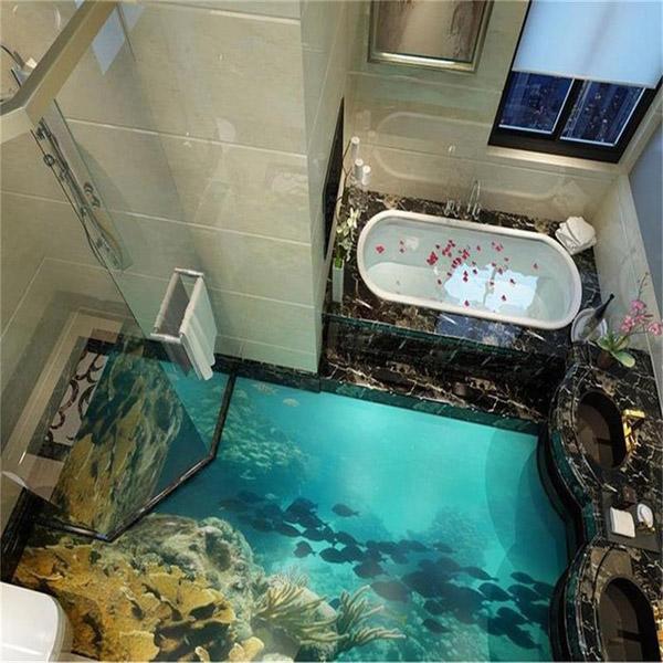 Tạo ấn tượng cho phòng tắm với những kiểu sàn 3D sống động