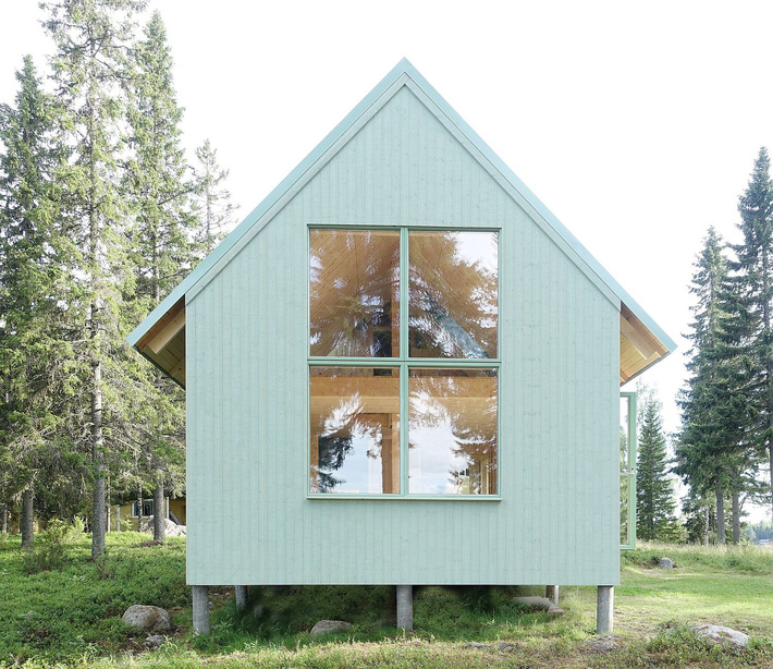 Ngôi nhà nhỏ màu xanh pastel đáng yêu ở Thụy Điển