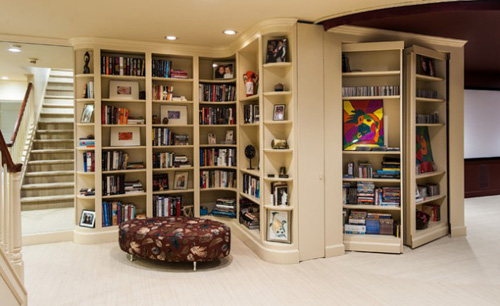 , biến phòng khách thành nơi đọc sách với chiếc tủ kệ rộng