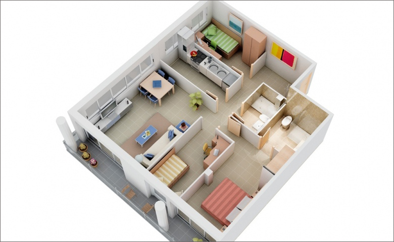 9 mẫu căn hộ 3 phòng ngủ đẹp, tiện nghi cho gia đình đông người