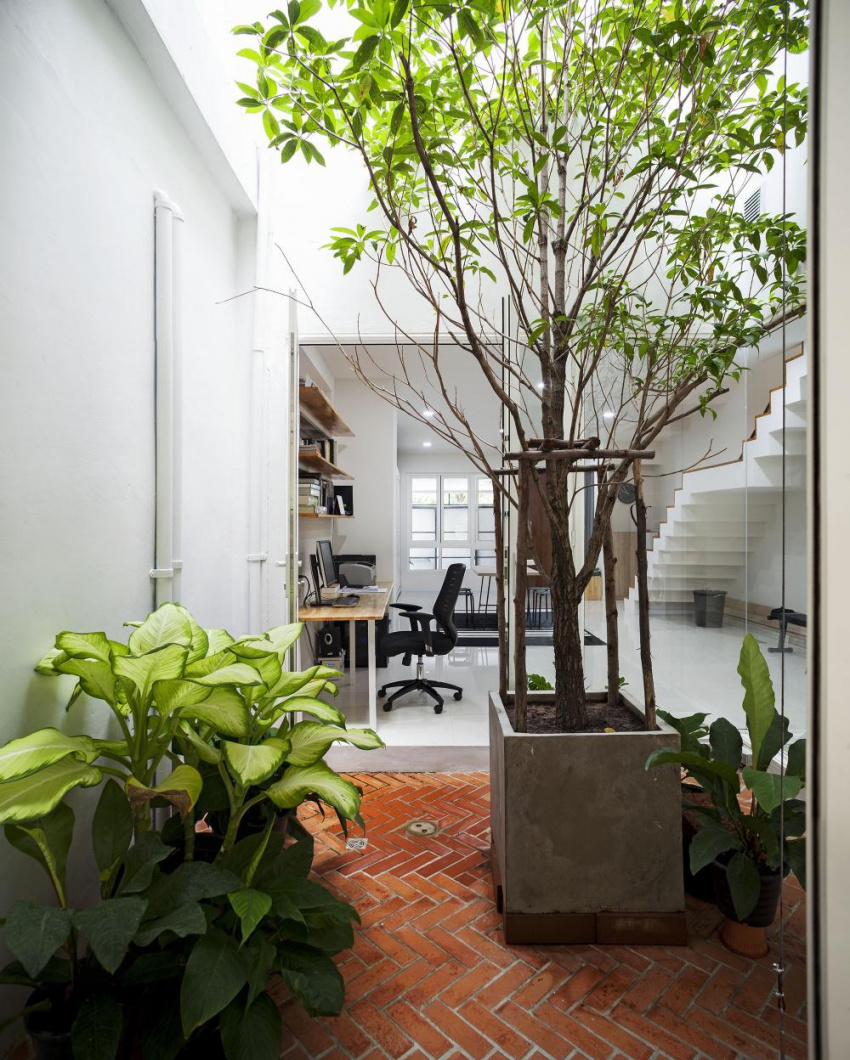 , ấn tượng ngôi nhà ống 3 tầng ở thái lan với khu vườn bonsai xanh mát