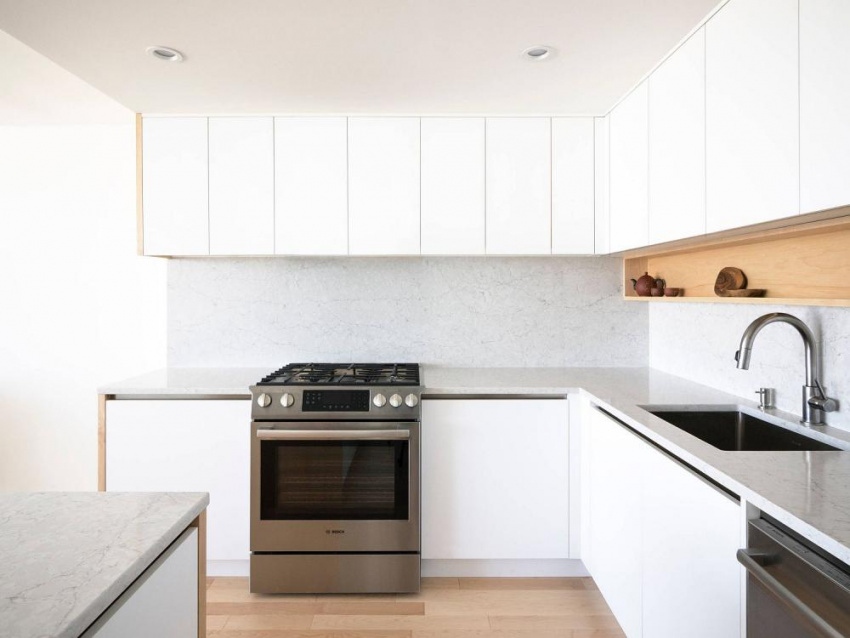 , 15 phòng bếp màu trắng không chỉ phong cách mà còn tiết kiệm không gian