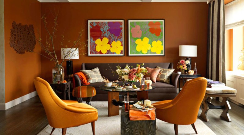 , không gian thêm sống động với ý tưởng trang trí nhà màu cam