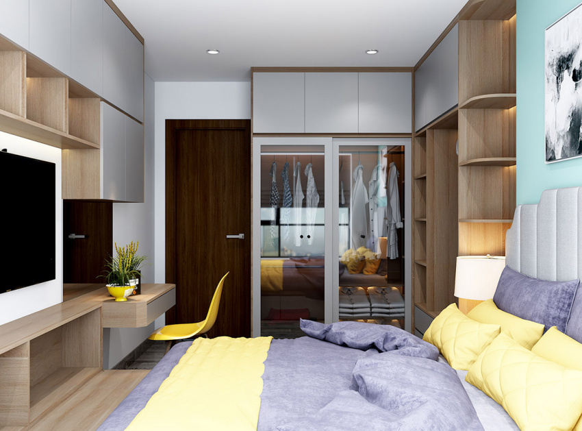 , phòng thay đồ trong căn hộ nhỏ có thể trở thành phòng ngủ phụ