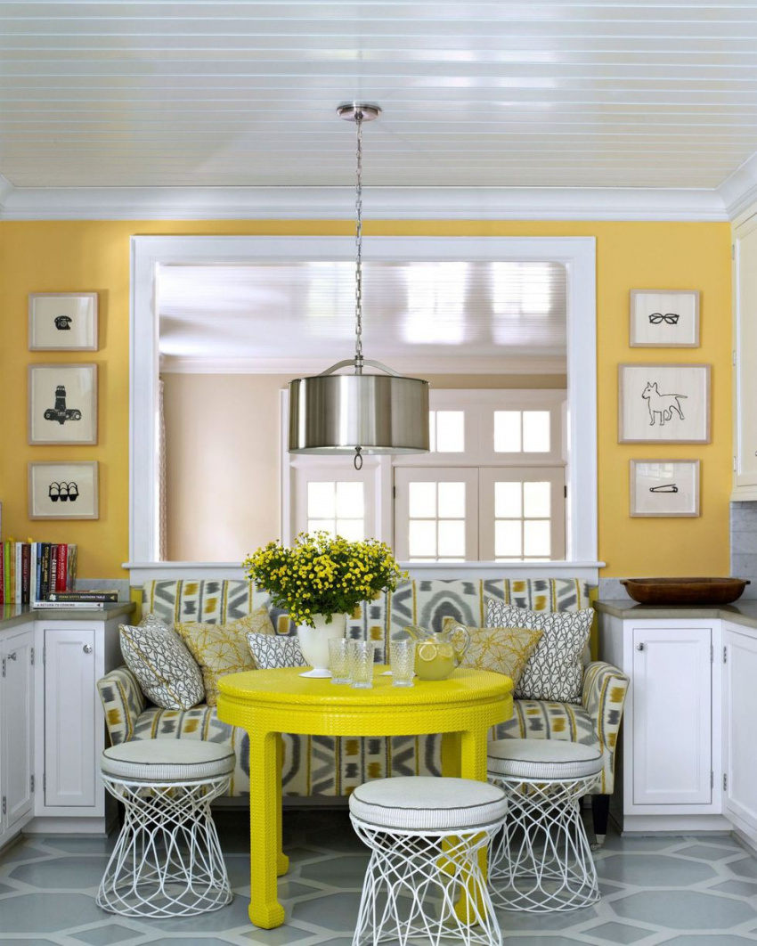 , những phòng bếp màu vàng tràn đầy năng lượng
