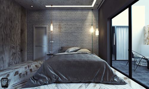 , chiêm ngưỡng vẻ đẹp của những phòng ngủ với tường bê tông