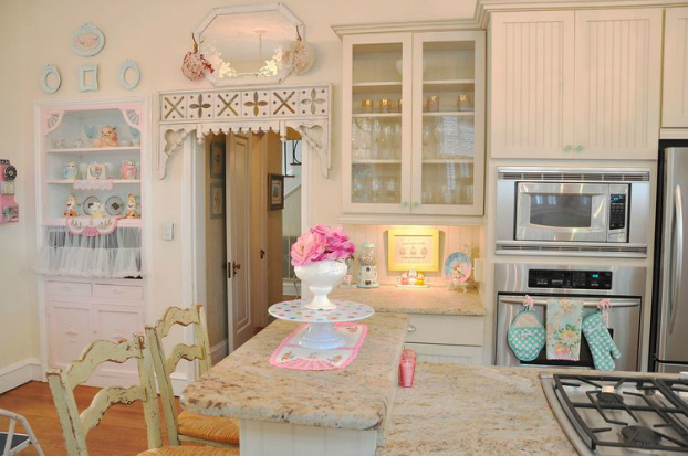 , không gian bếp đầy lãng mạn theo phong cách vintage