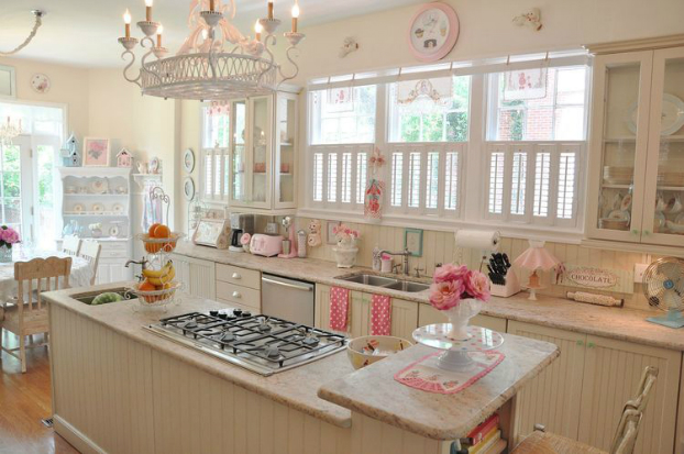 , không gian bếp đầy lãng mạn theo phong cách vintage