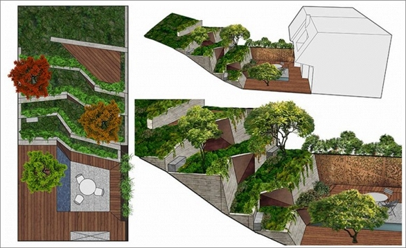 , mê tít với khu vườn ruộng bậc thang thiết kế mới lạ