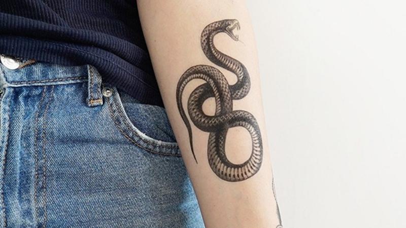 Hình xăm con rắn: Sắc nét và uy nghiêm, hình xăm con rắn sẽ khiến bạn trở nên bí ẩn và hấp dẫn hơn.