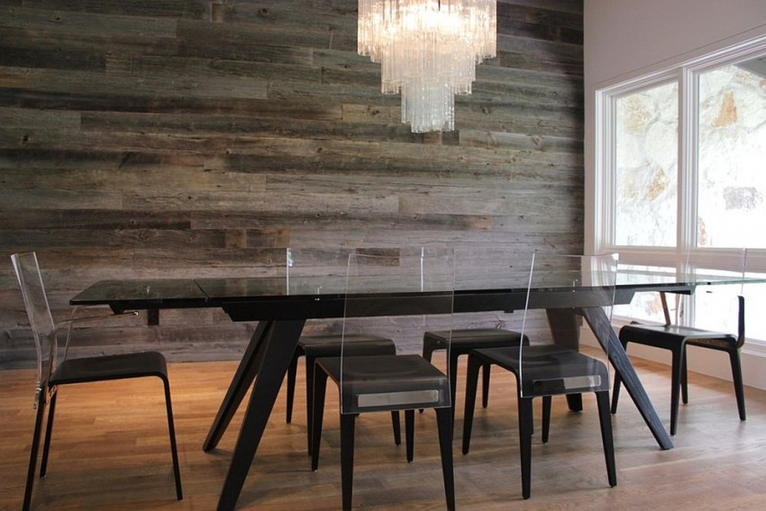 , mang gỗ tái chế vào phòng ăn một cách tinh tế