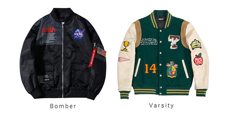 bí quyết mặc đẹp, maff, phong cách, cách phân biệt bomber và varsity jacket