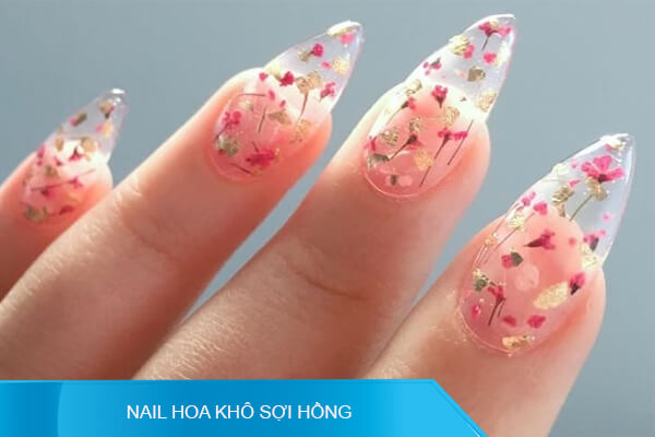 Bibi nails - 😊😊 Đắp gel ẩn hoa khô, kim tuyến, xà cừ với... | Facebook