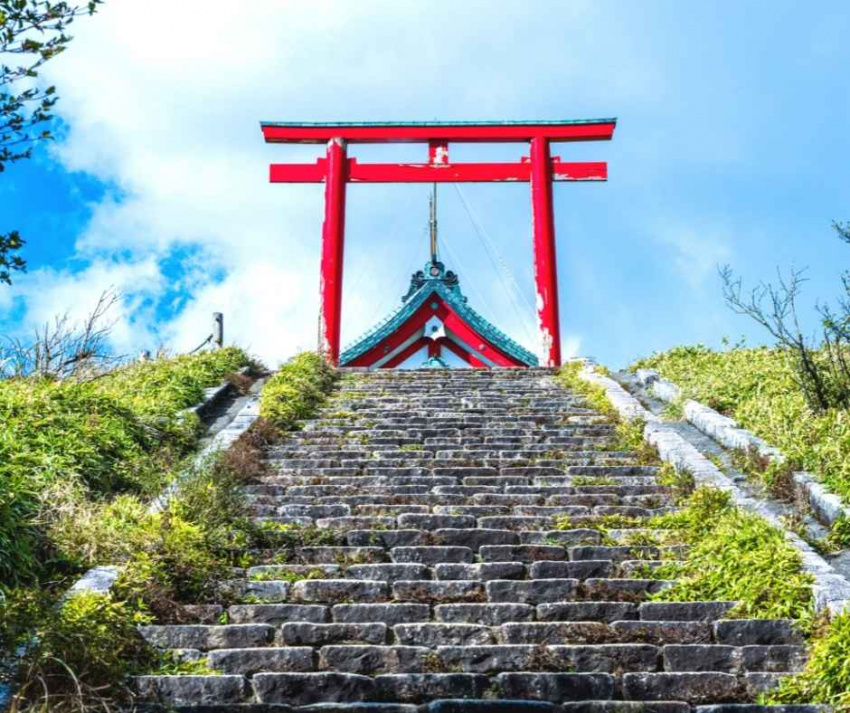 danh lam thắng cảnh, đền thờ trên mây, hakone motomiya shrine, đền thờ, kanto, hakone, kanagawa, nhật bản, hakone motomiya shrine, hơn 2400 năm lịch sử tồn tại ngôi đền trên mây