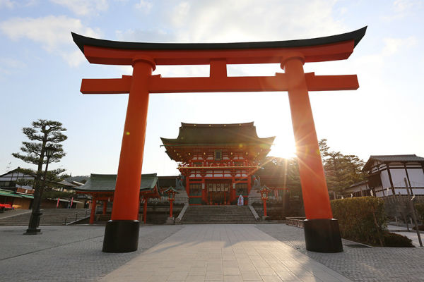 Cánh cổng Torii đến thế giới thần linh ở Nhật Bản.