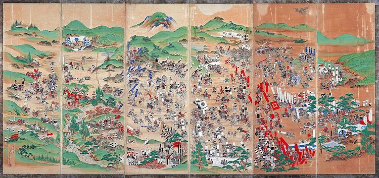 nghệ sĩ, nghệ thuật, sân bay, sáng tạo, “hô biến” bức tranh mô tả trận chiến sekigahara trở nên sống động và chân thực hơn