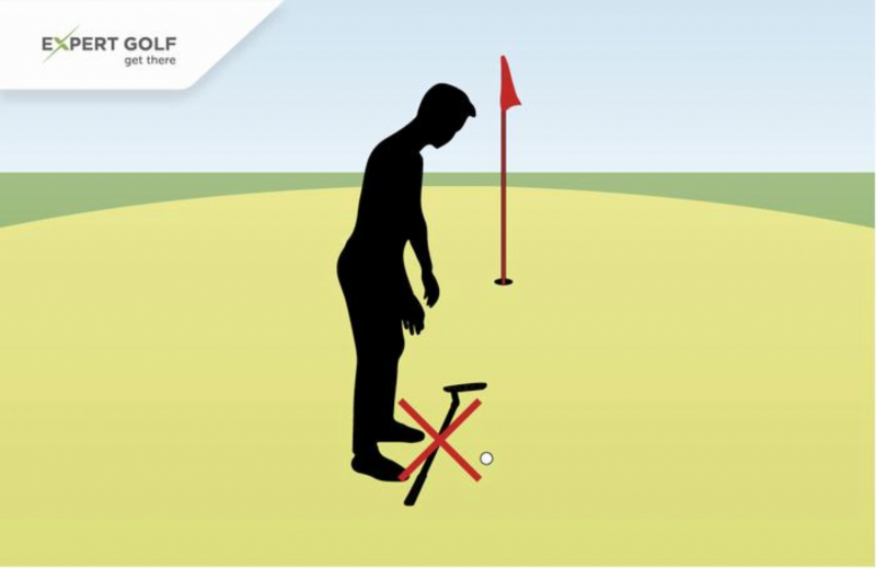 kỹ thuật golf, luật thi đấu, quy định về đặt gậy chỉnh line trong luật golf 2019