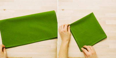 Cách gấp khăn ăn hình cây thông cực dễ
