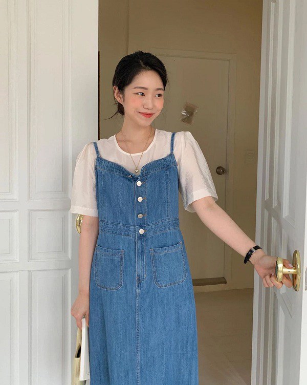 cách phối đồ, denim, đồ denim cho nữ, phối đồ denim, tư vấn mặc đẹp, thời trang, 10 công thức phối đồ denim nữ giữa thời tiết giao mùa của hội gái hàn chuẩn xinh