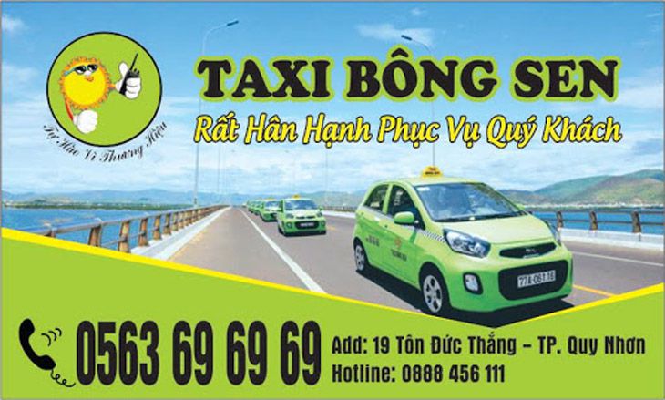 tổng hợp số điện thoại, bảng giá các hãng xe taxi quy nhơn