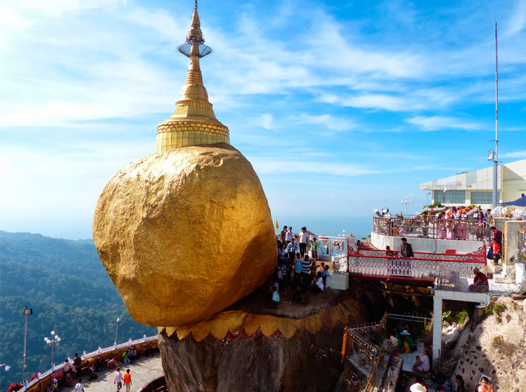khám phá chùa đá vàng kì lạ tại myanmar