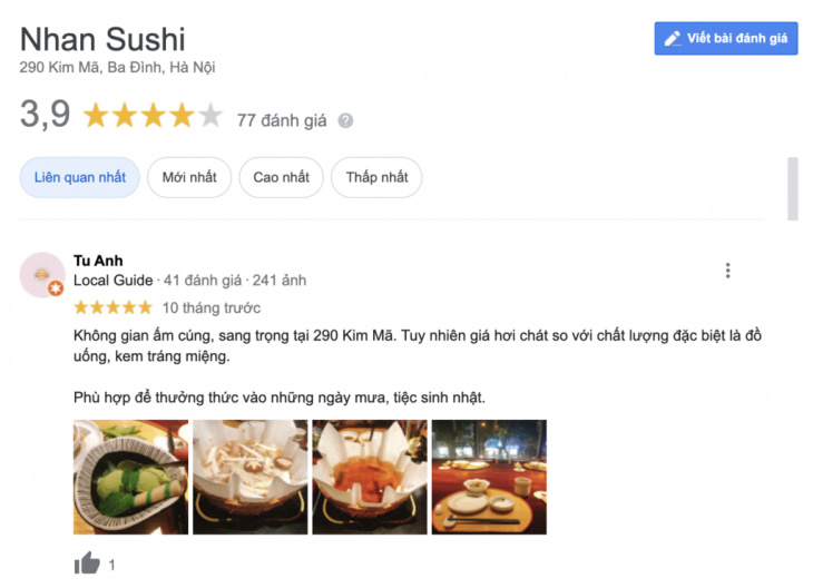 ăn chơi hà nội, review nhà hàng nhân sushi hà nội với menu đồ nhật đắt đỏ